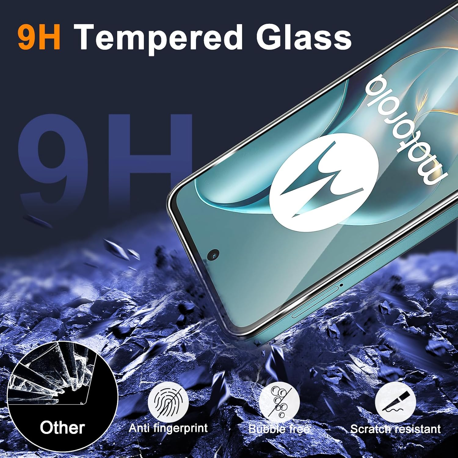 GEEMEE Tempered Glass Screen Protector for Motorola Moto G05/Moto E15, Pack of 2 Screen Protectors + 2 Camera Film, 9H Hardness Anti-Scratch Film HD Protective Glass Screen Protector image number 5