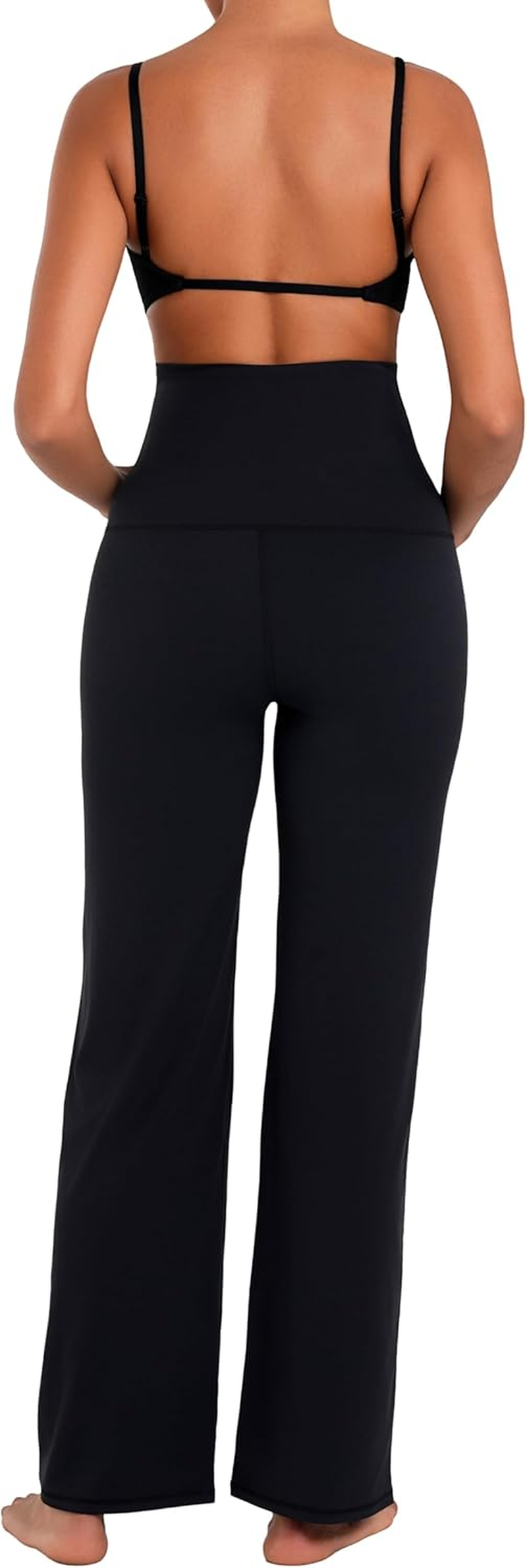 Sunzfly Maternity Wide Leg Pants over Belly Flowy Pregnancy Lounge Yoga Pants with Optional Pockets, Stretchy & Supportive image number 4