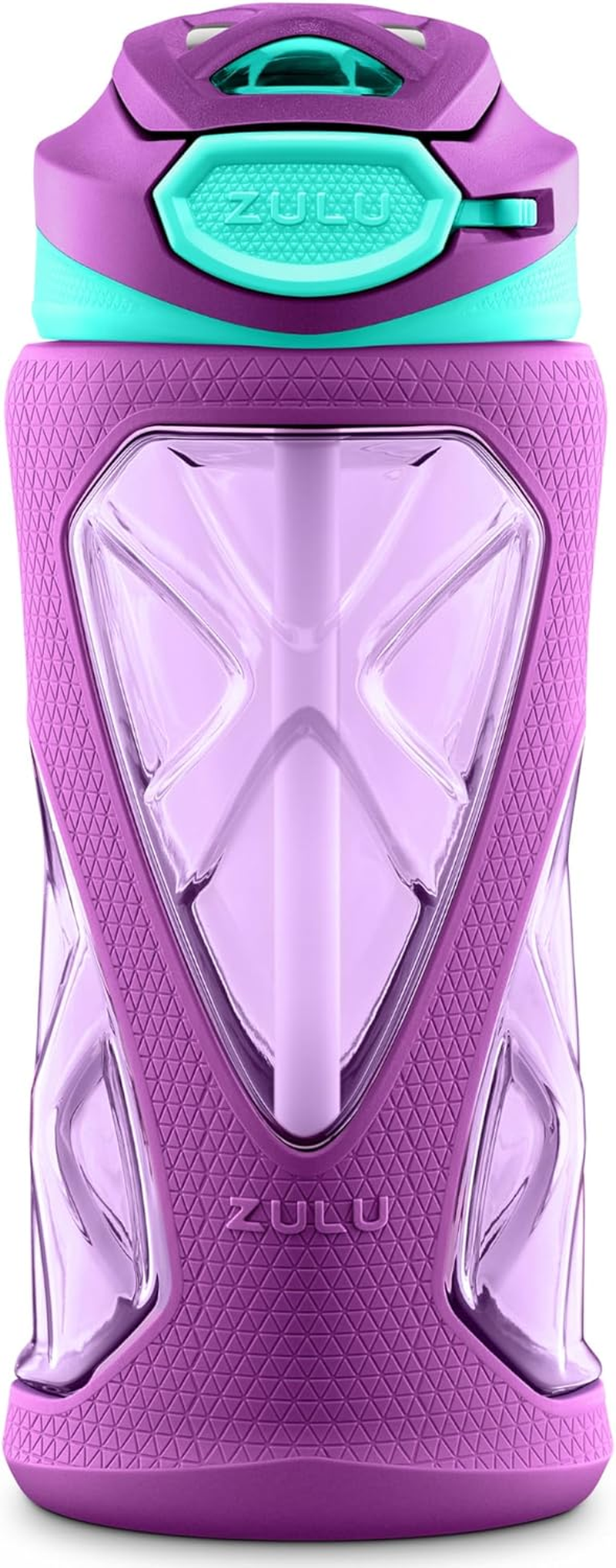 Zulu Torque Bpa-Free Plastic Water Bottle with Flip Straw, 12 Oz, Purple - Pink image number 5