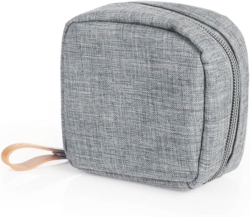 Hekyip Rectangular Beauty Bag, Small Travel Makeup Bag for Purse, Portable Waterproof Cosmetic Pouch for Ladies Women (Rectangular Inner Red)