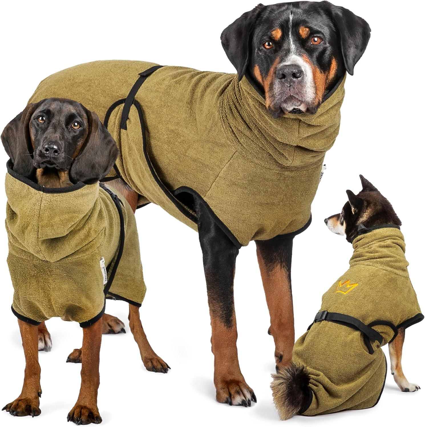 Rudelk&ouml;nig Dog Bathrobe Made of 100% Cotton - Absorbent Bathrobe Dog Small - Cuddly Dog Bathrobe for Small Dogs image number 5