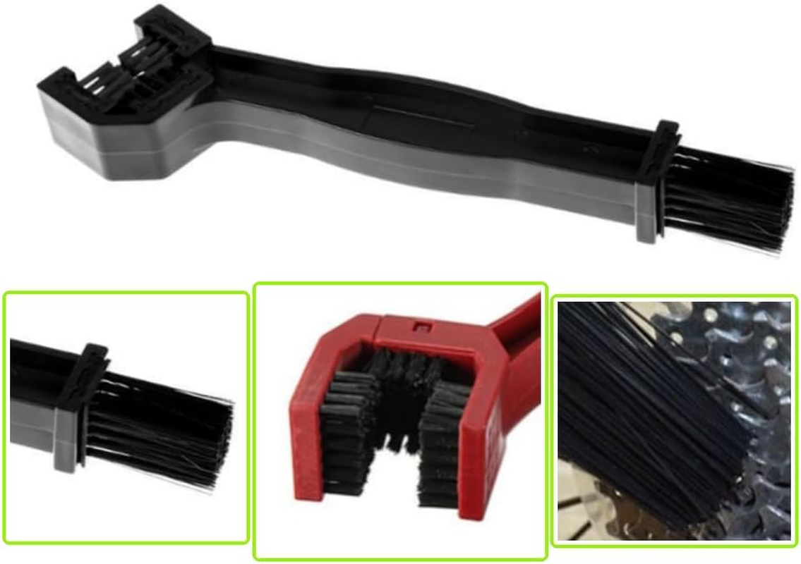 GYWHOOFT Bike Chain Cleaning Brush, 3-Sided Bristle Gear Grunge Cleaner for Bike and Motorcycle Chains, Durable Bristles for Drivetrain Maintenance and Wheel Sprocket Cleaning(Black) image number 2