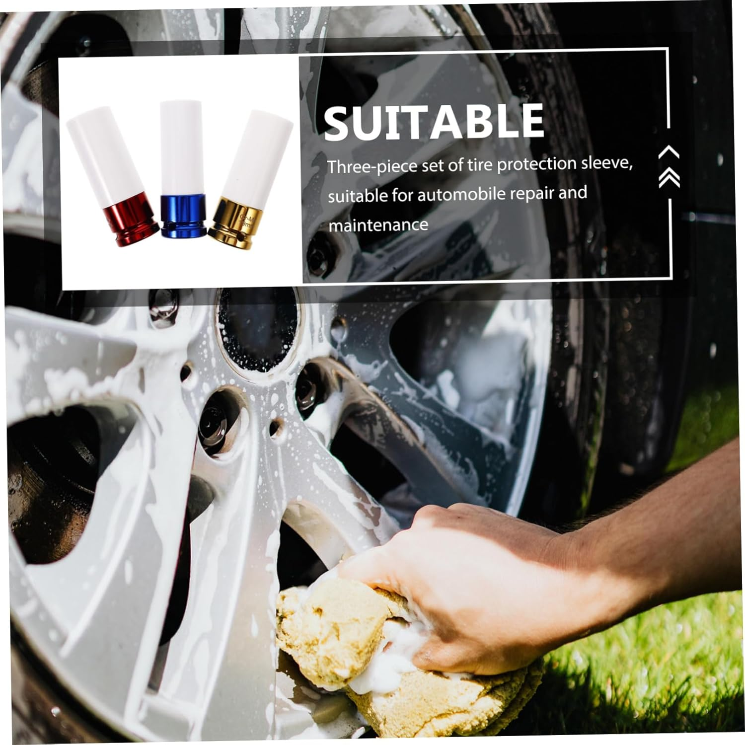 TIDTALEO 3Pcs Wheel Lug Nut Sockets Rim Protector Car Wheel Socket Set Non Marring image number 1