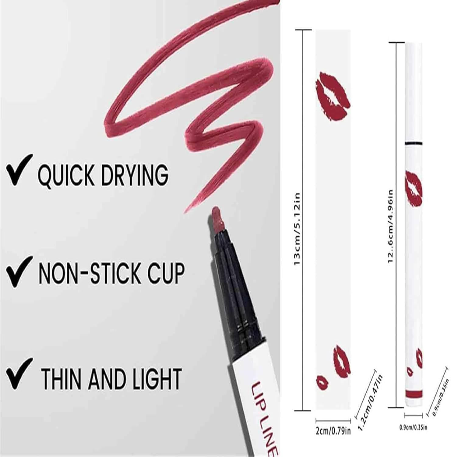 Cool Story Longwear Liquid Lip Liner, Cool Story Lip Liner Stain, Cool Story Long Lasting Lip Liner, Submarine Lip Liner, Liquid Lip Liner Pen, 2-In-1 Waterproof Longwear Liquid Lip Liner (08#) - 02 image number 4