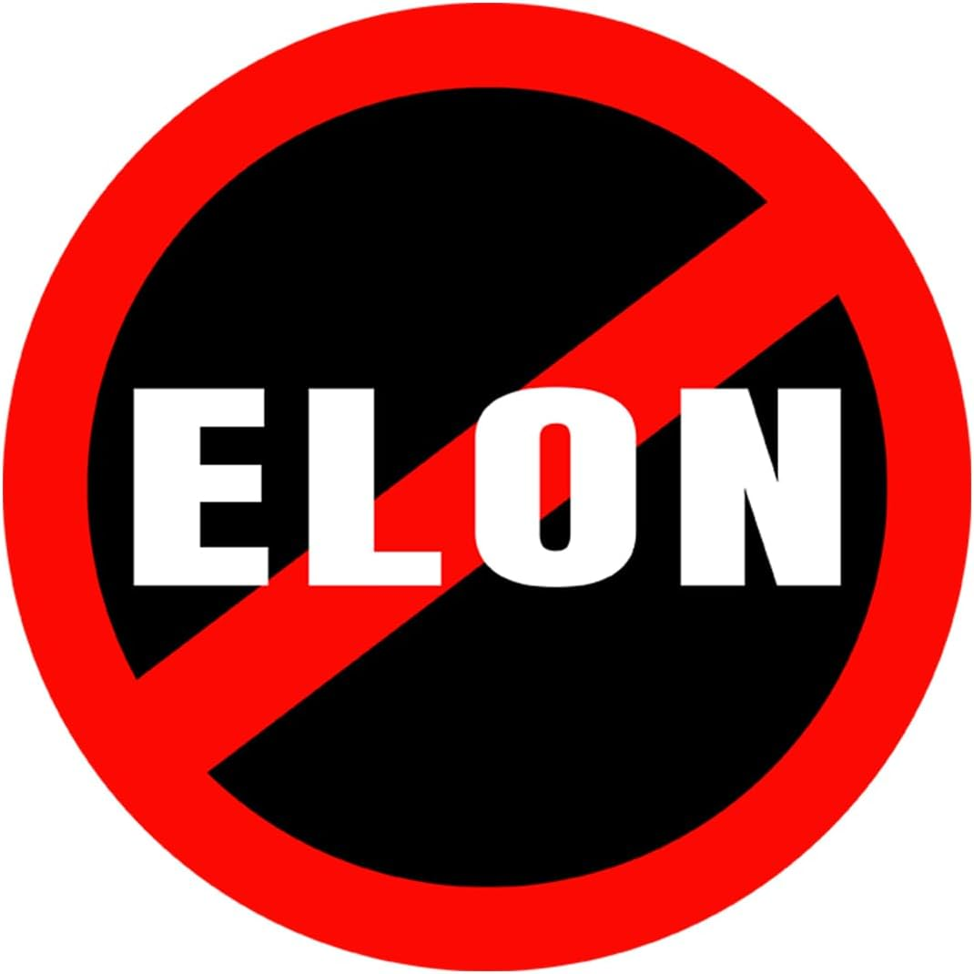 2 Pack anti Elon round NO Bumper Sticker Elon Was Crazy Sticker Funny Elon Musk Decal anti Elon Club Car Window Sticker 6In*6In (Round) - F Elon 10.8*3In image number 4