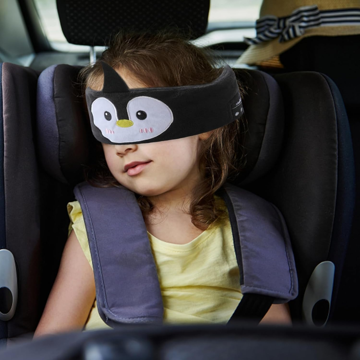 Kids Wireless Headphones Headband, Earphones for Children, Bandeau Toddler Headphones with Thin Speakers & Super Soft Headband (Penguin) image number 1