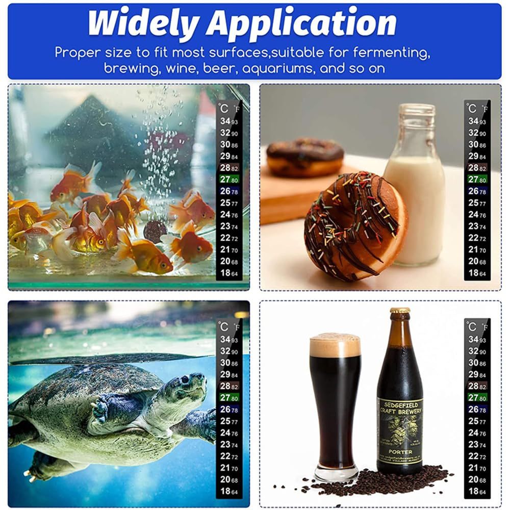 Aquarium Thermometer Fish Tank Sticker Temperature Strip Dual Scale image number 4