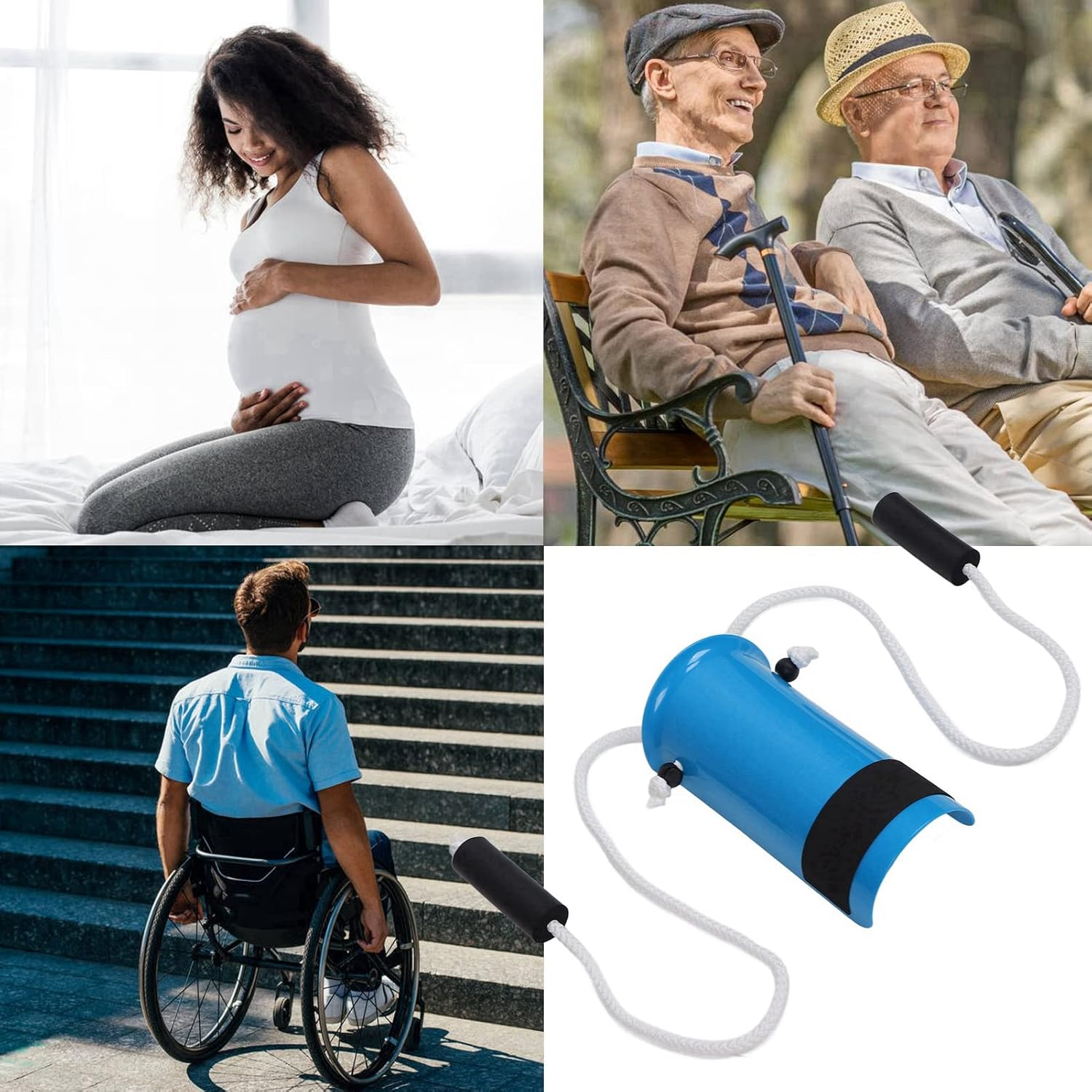 Sock Aid, Compression Sock Helper Stocking Slider with Foam Grip Handles, Sock Aid Tool and Pants Assist for Elderly, Disabled, Pregnant, Diabetics, Sock Puller Aid Easy on and off (Blue) image number 4