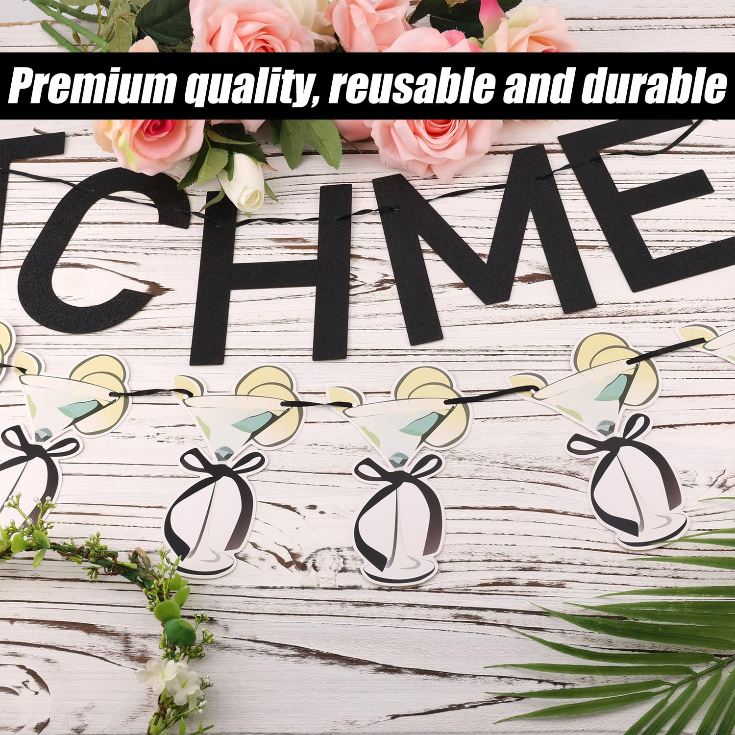 Fetch Me a Martini Banner, Glitter Martini Party Decorations Reusable Birthday Garland Decor Pre-Assembled Martini Themed Party Decorations for Bachelorette Party Backdrop image number 6