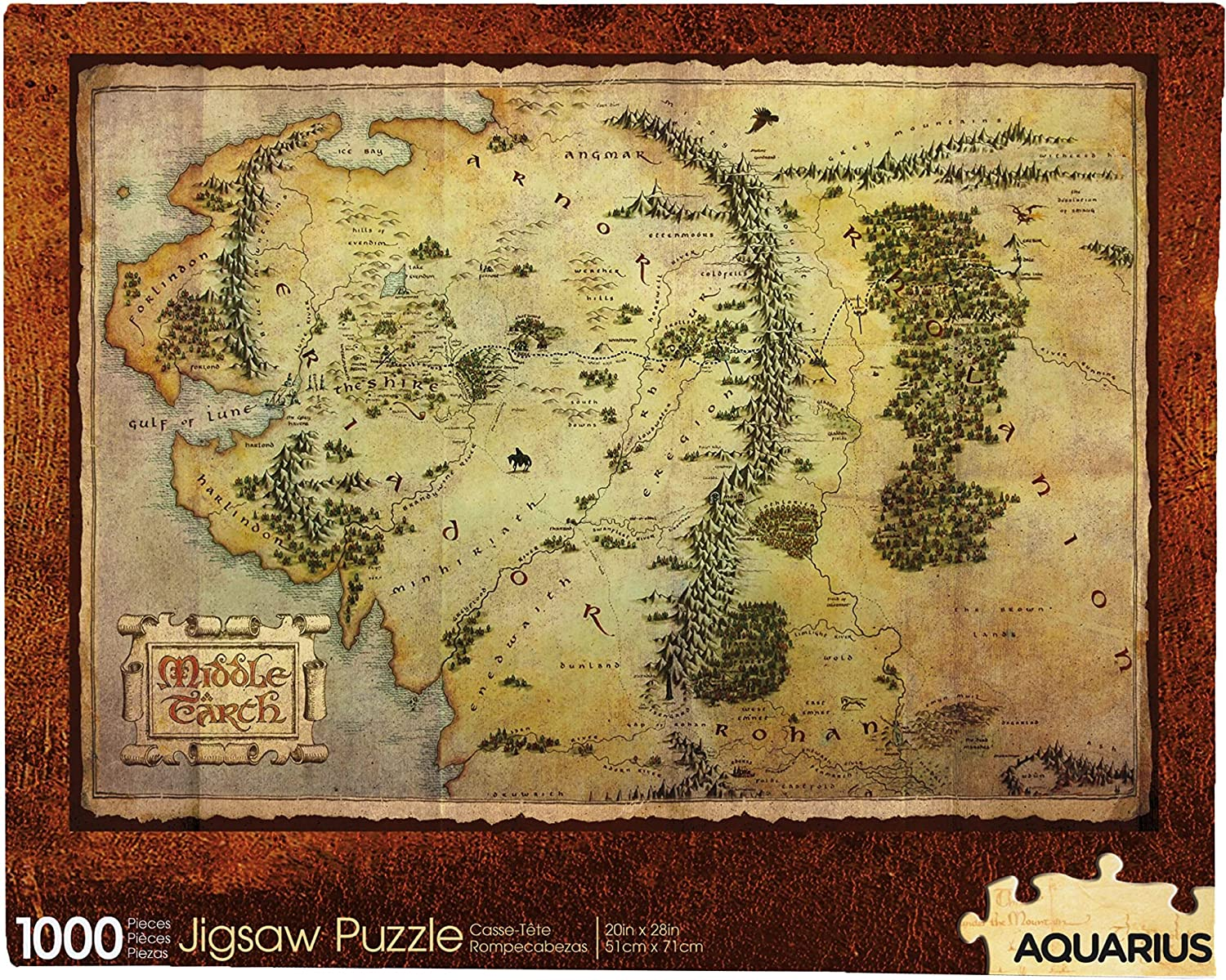 AQUARIUS the Hobbit Map Puzzle (1000 Piece Jigsaw Puzzle) - Glare Free - Precision Fit - Officially Licensed the Hobbit Merchandise & Collectibles - 20 X 28 Inches image number 5