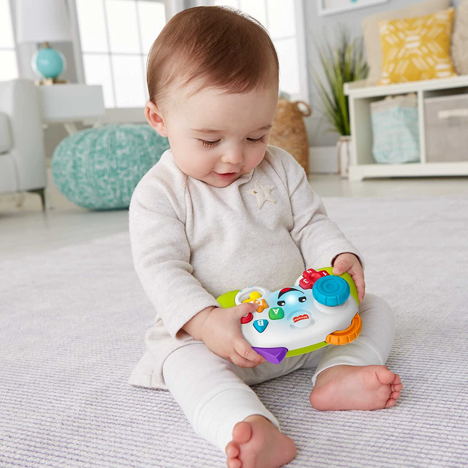 Fisher-Price Laugh & Learn Baby & Toddler Toy Game & Learn Controller Pretend Video Game with Music Lights & Activities Ages 6+ Months​ image number 1