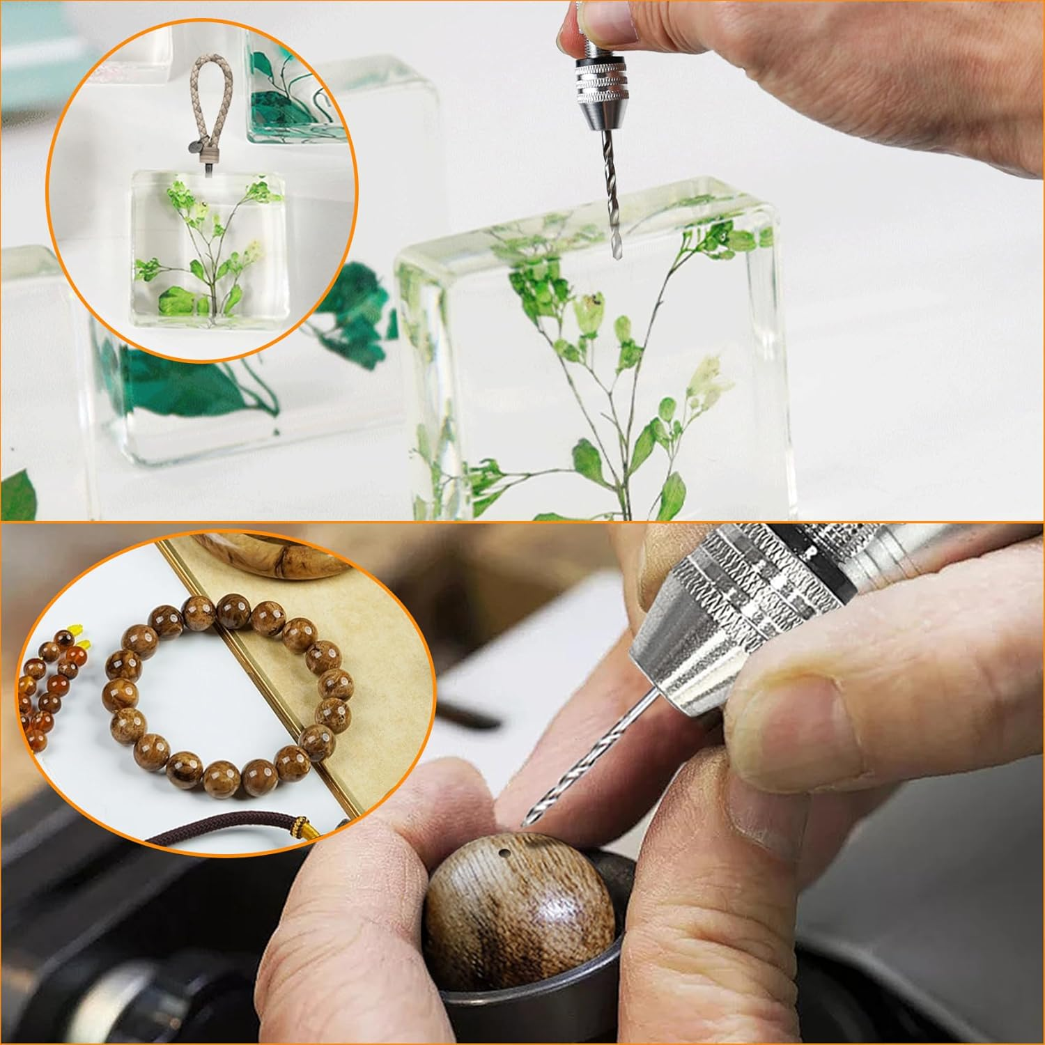 Pin Vise Hand Drill, Small Manual Hand Drill for Resin Crafts, with 10 Pcs Bits, Mini Hobby Drills Set for DIY Epoxy Resin, Wood, Clay image number 6