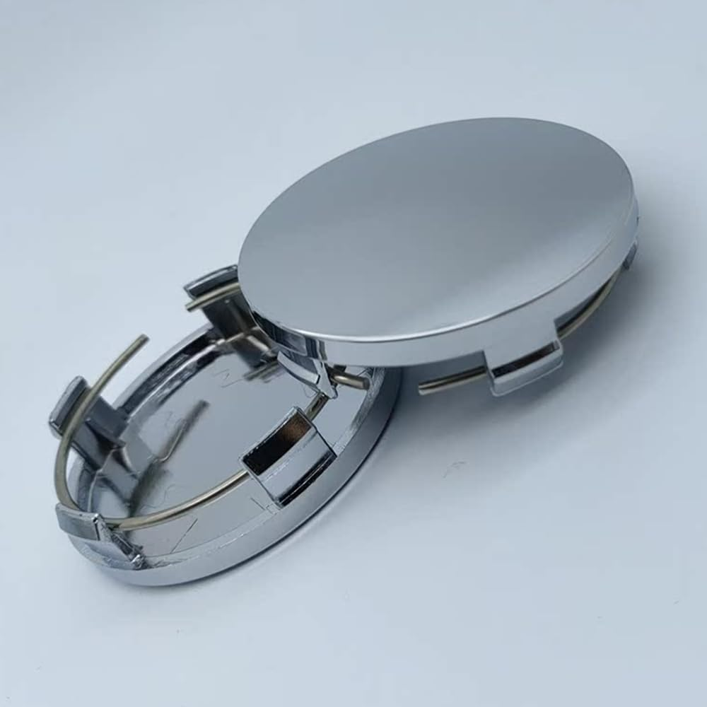 4 PCS Car Wheel Hub Center Cap, 60Mm OD 58Mm ID,ABS Rust-Proof Durable Snap-In Anti-Falling Fastening Installation Accessories, Wheel Hub Modification Decoration,Universal for Cars (Silver) - Silver image number 4