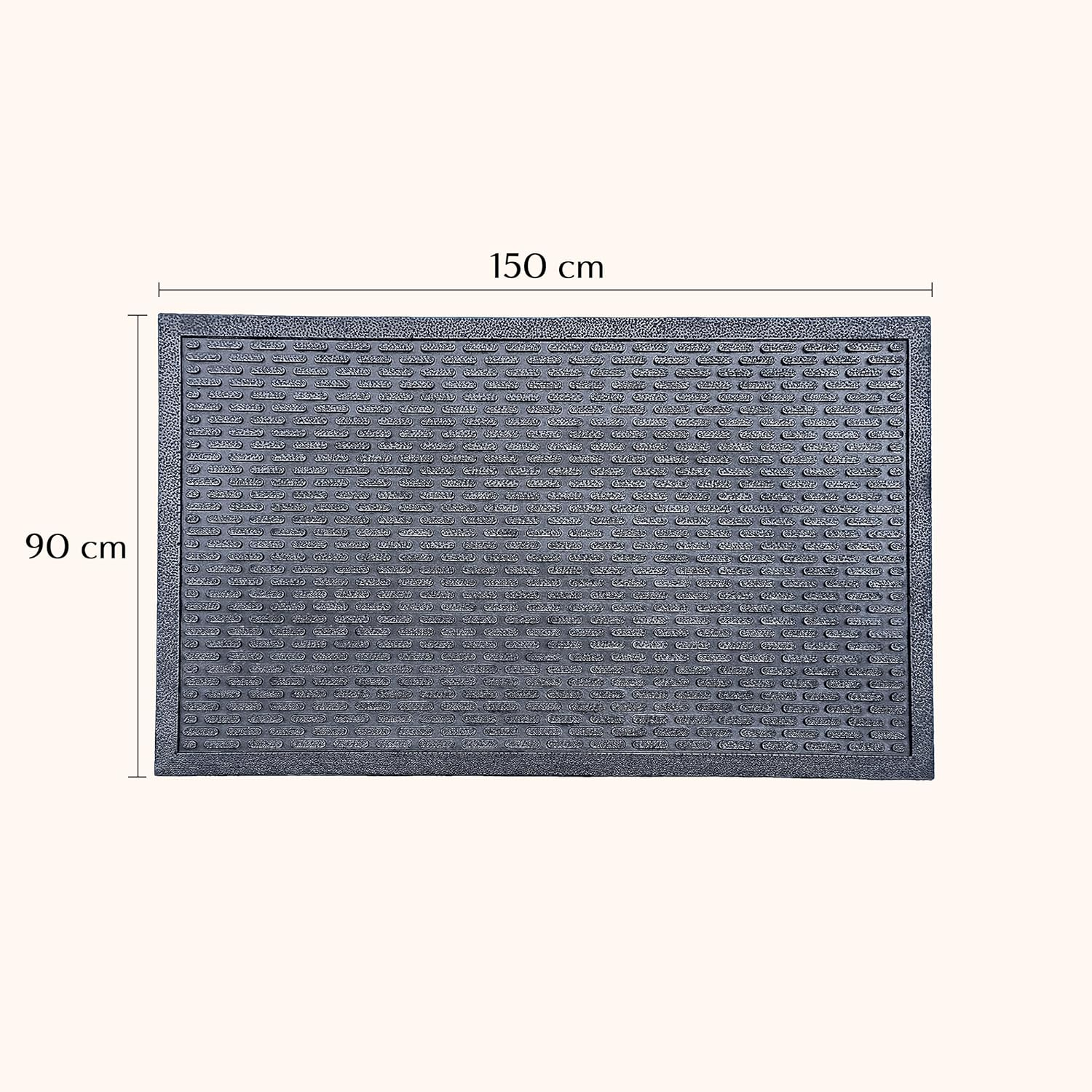 Rubber Doormat | Capsule Rubber Doormat for Indoor and Outdoor Use (90Cm X 150Cm) image number 2