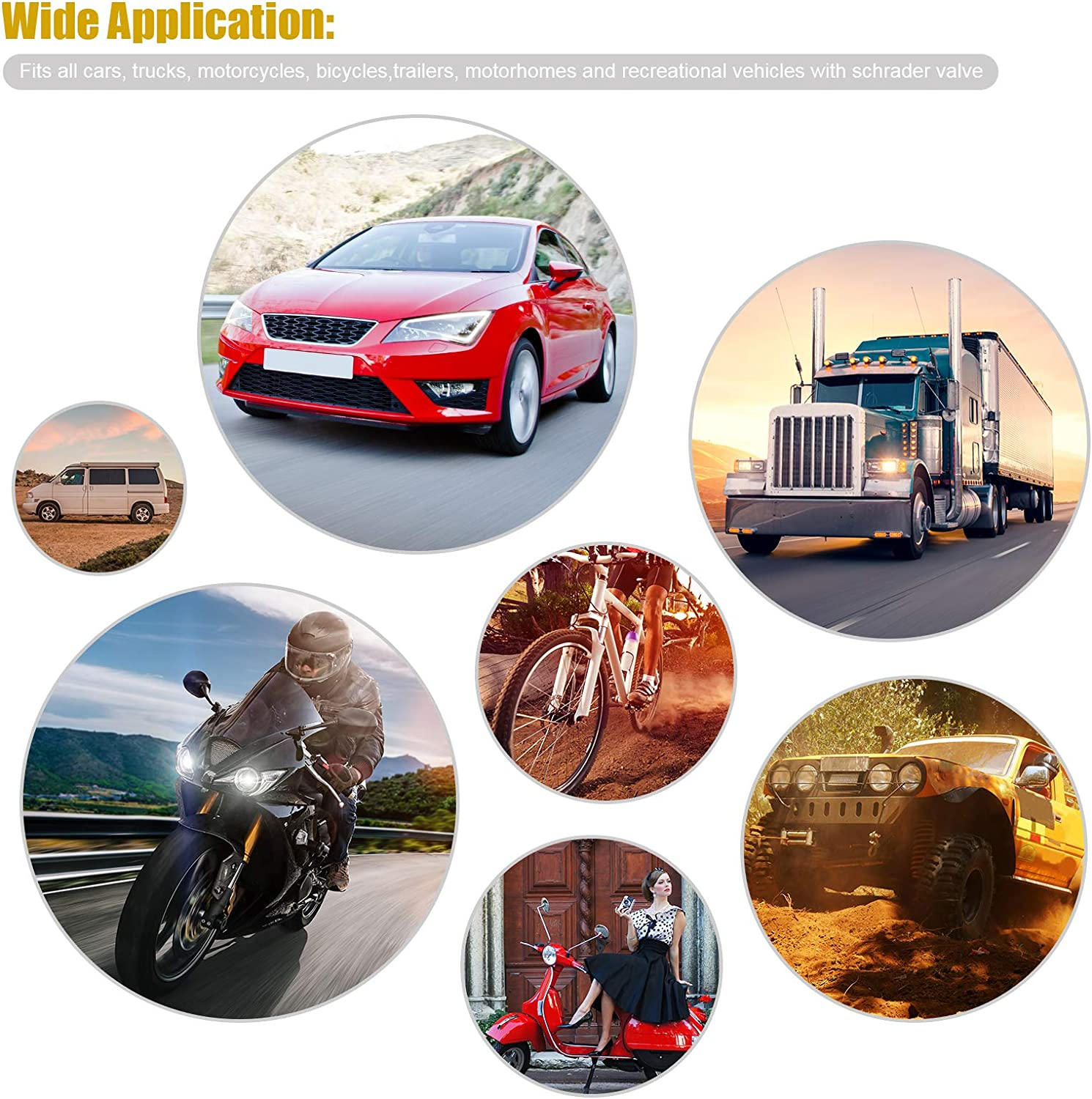 ZHSMS 3Pcs 210Mm Flexible Extension Tire Valve Adaptor 1Pcs Clamps Tire 6Pcs Tire Valve Caps 6Pcs Valve Cores 3Pcs 2 in 1 Valve Caps for Universal Cars Truck Motorcycle Bike image number 5