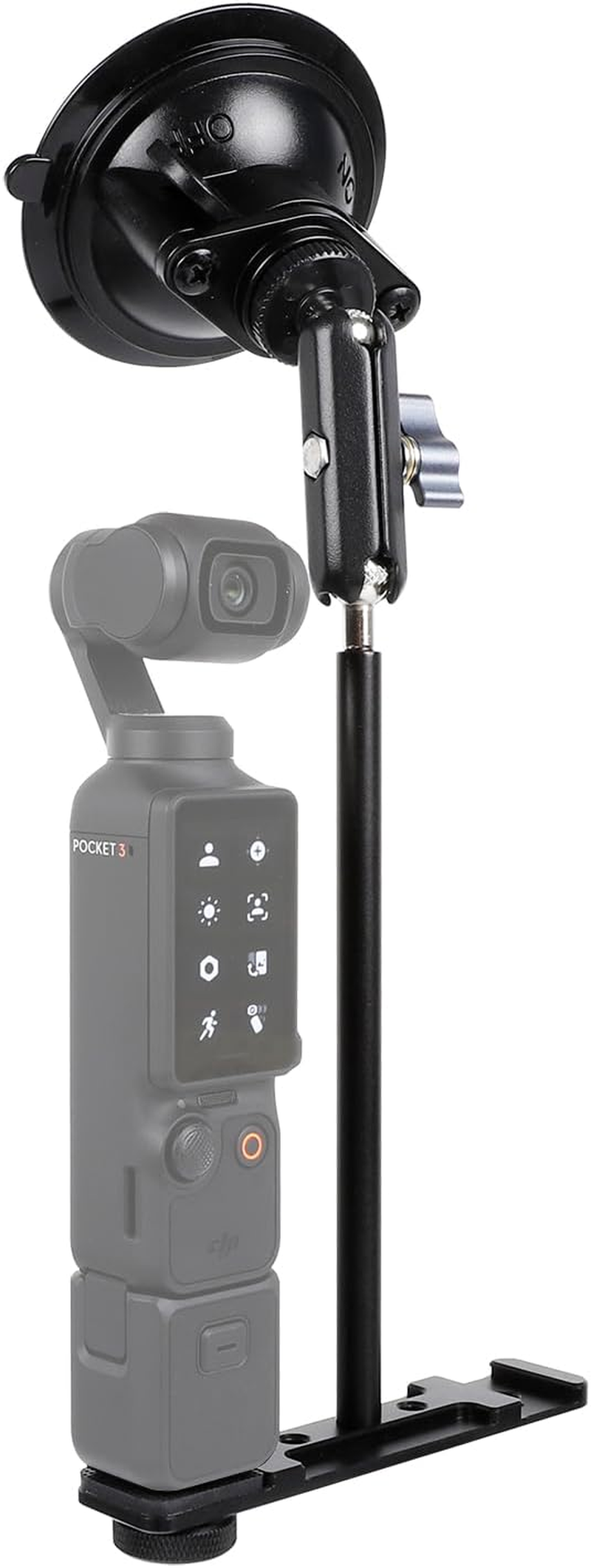 Leenconghui Suction Cup for DJI Osmo Pocket 3,Aluminum Alloy Suction Cup Car Mount, 360&deg; Rotation Car Windshield Window Holder for DJI Pocket 3 image number 3