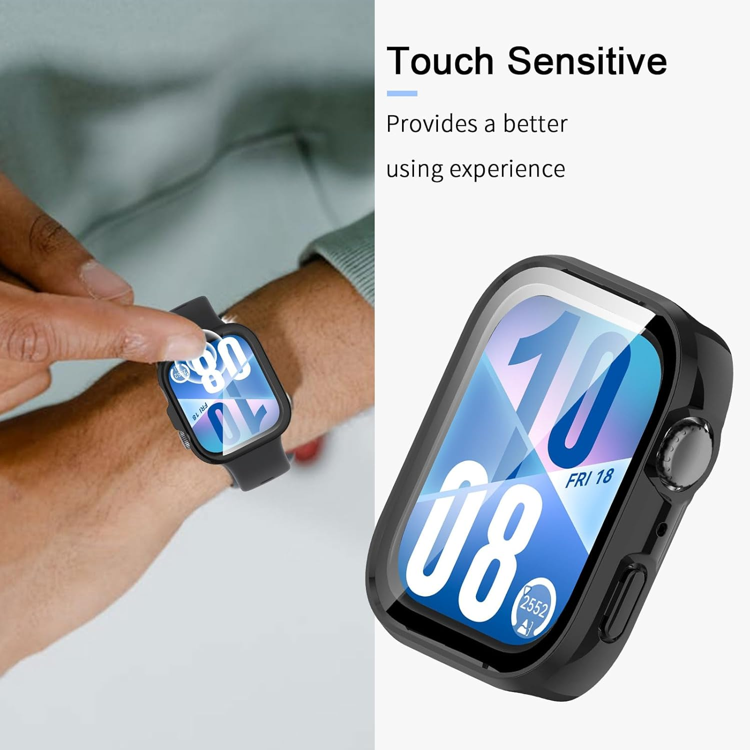 Wonsoso Protective Case Compatible with Huawei Watch Fit 4 Case, [Pack of 1] 360 Degree All-Round Shockproof Protective Case with HD Screen Protector, Scratch-Resistant Hard PC Ultra Thin Cover image number 5