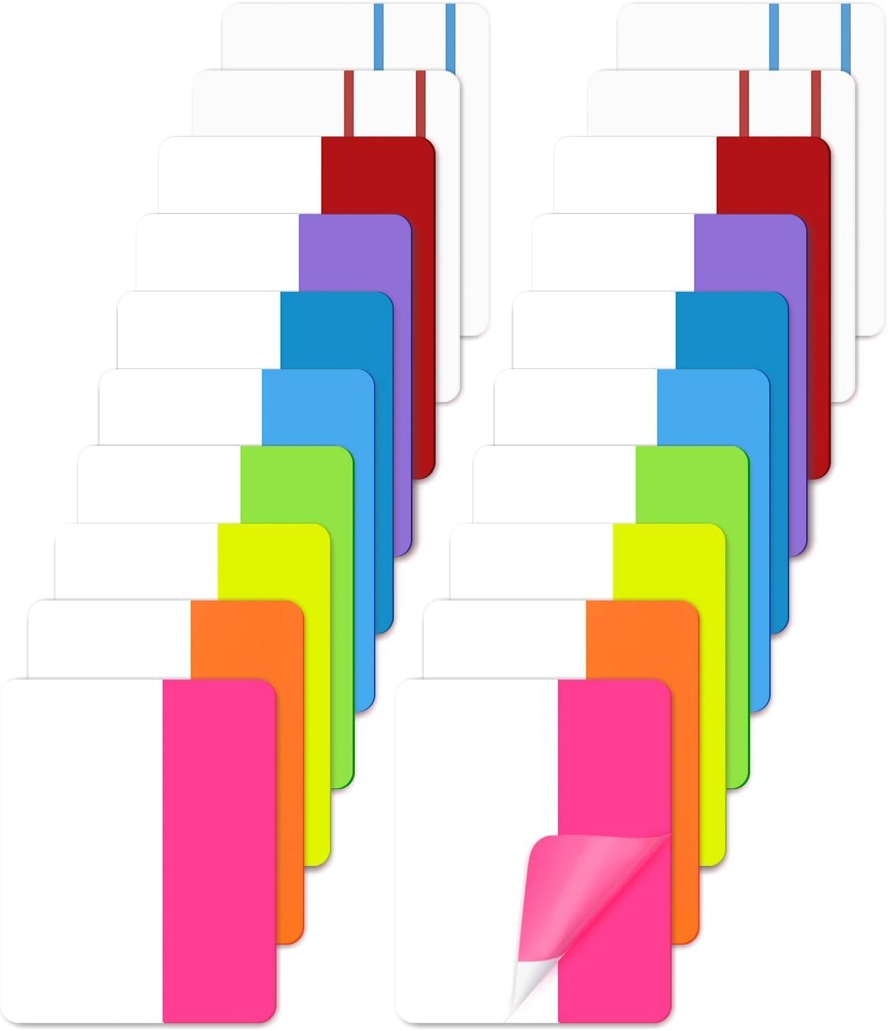 Sticky Notes Tabs 400 Pieces Page Markers Tab, 10 Colours Adhesive Strips Tabs 5.1X4.1 Cm Repositionable Reading Index Tags Self-Adhesive Tape Flags for Books, Binders, Notebook and File Folders