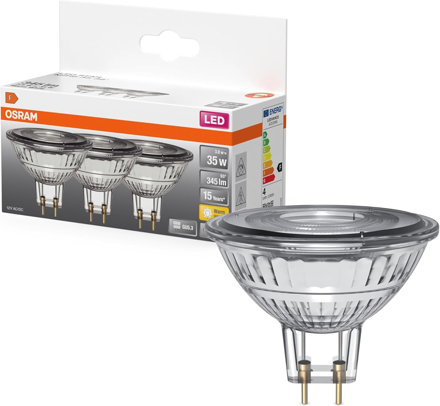 OSRAM LED Star MR16 12 V 3.8 W 827 GU5.3 image number 3