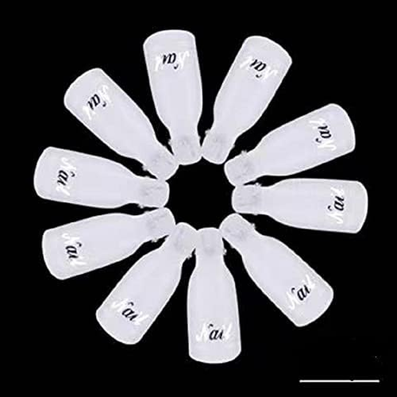 HIGHROCK 10Pcs Acrylic Nail Art Polish Remover Wrap Cleaner Superior Clip Caps (WHITE) image number 1