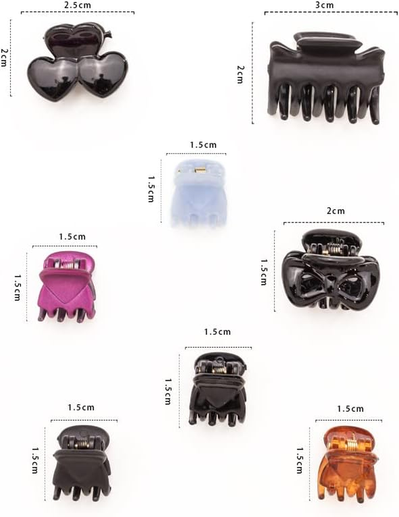 50 Pieces Mini Hair Clips for Women Girls Small Hair Clips Small Claw Clips Tiny Acrylic Pine Clips with Transparent Box (Matte Multicolours) image number 3