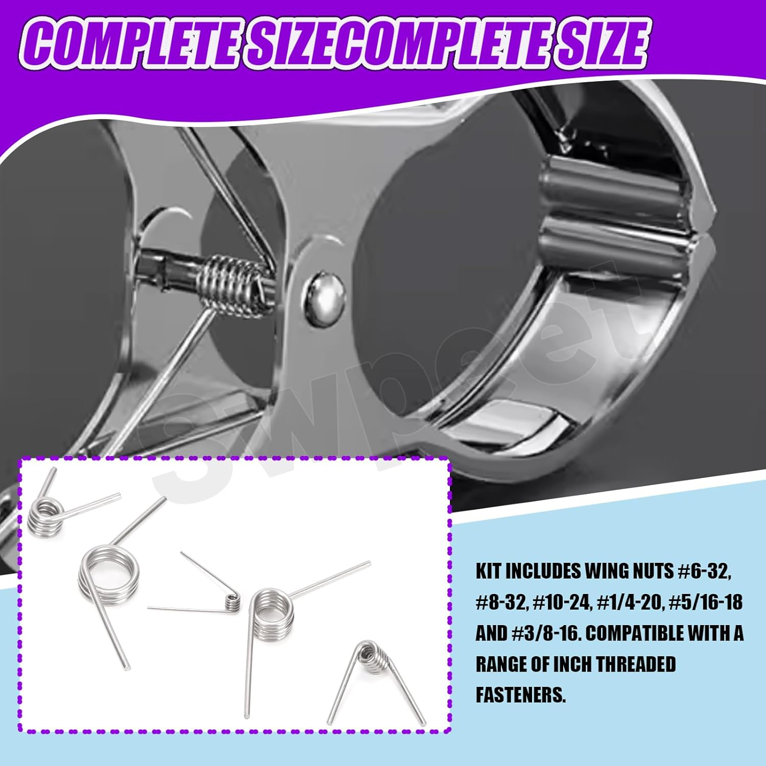 Swpeet 45Pcs 15 Sizes 45/90/120 Degree Stainless Steel Torsional Springs Assortment Kit, Mechanical Small Torsion Spring for Home Repair Woodworking DIY Project image number 3