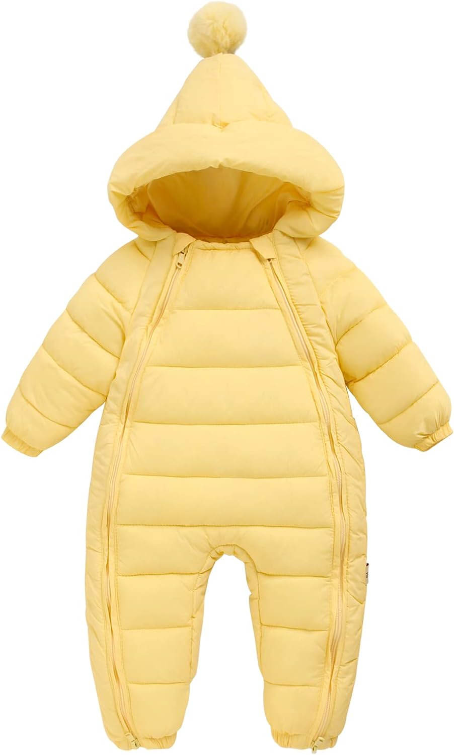 Baby Snowsuit Winter Warm Romper Jumpsuit Boys Girls Hooded down Jacket Double Zip Outerwear image number 3