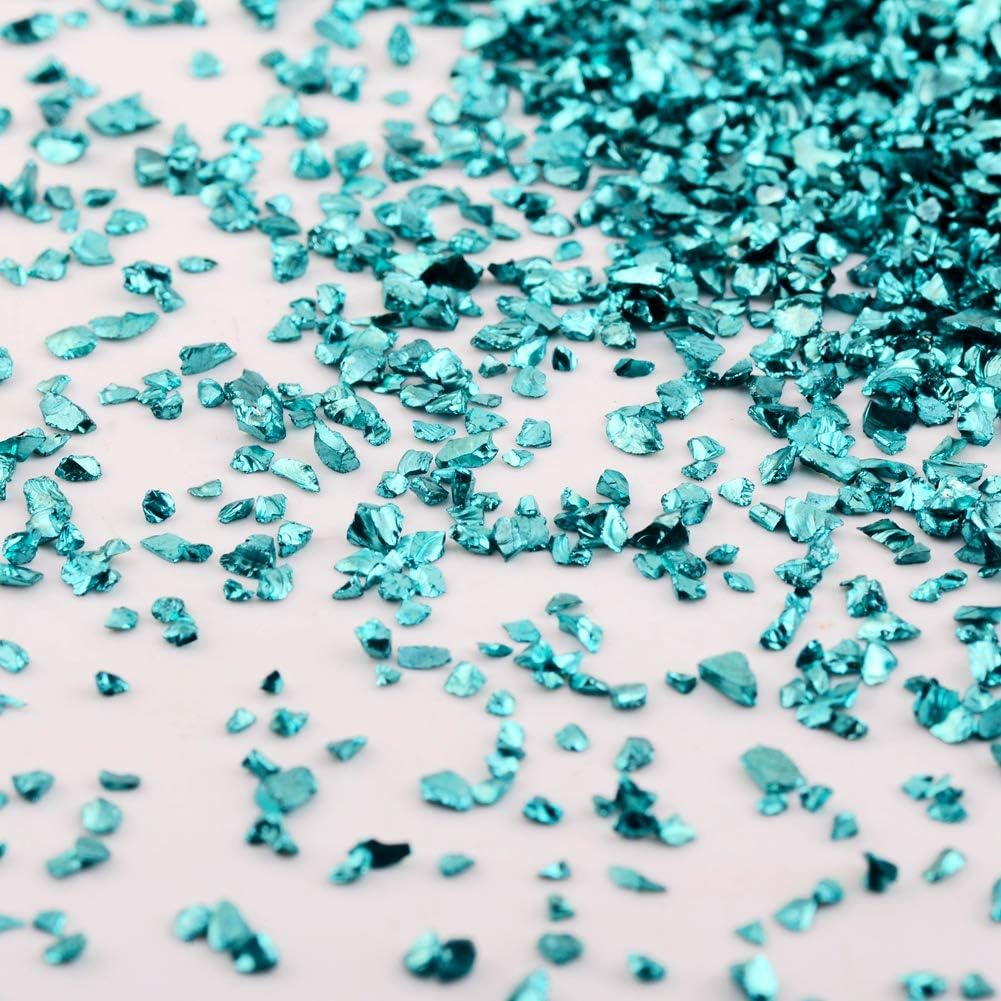 Crushed Glass Irregular Metallic Chips Sprinkles Chunky Glitter Multicolor 100G 2-4Mm for Nail Arts Craft DIY Vase Filler Epoxy Resin Mold Scrapbooking Jewelry Making Decoration (Multicolor, 2-4Mm)