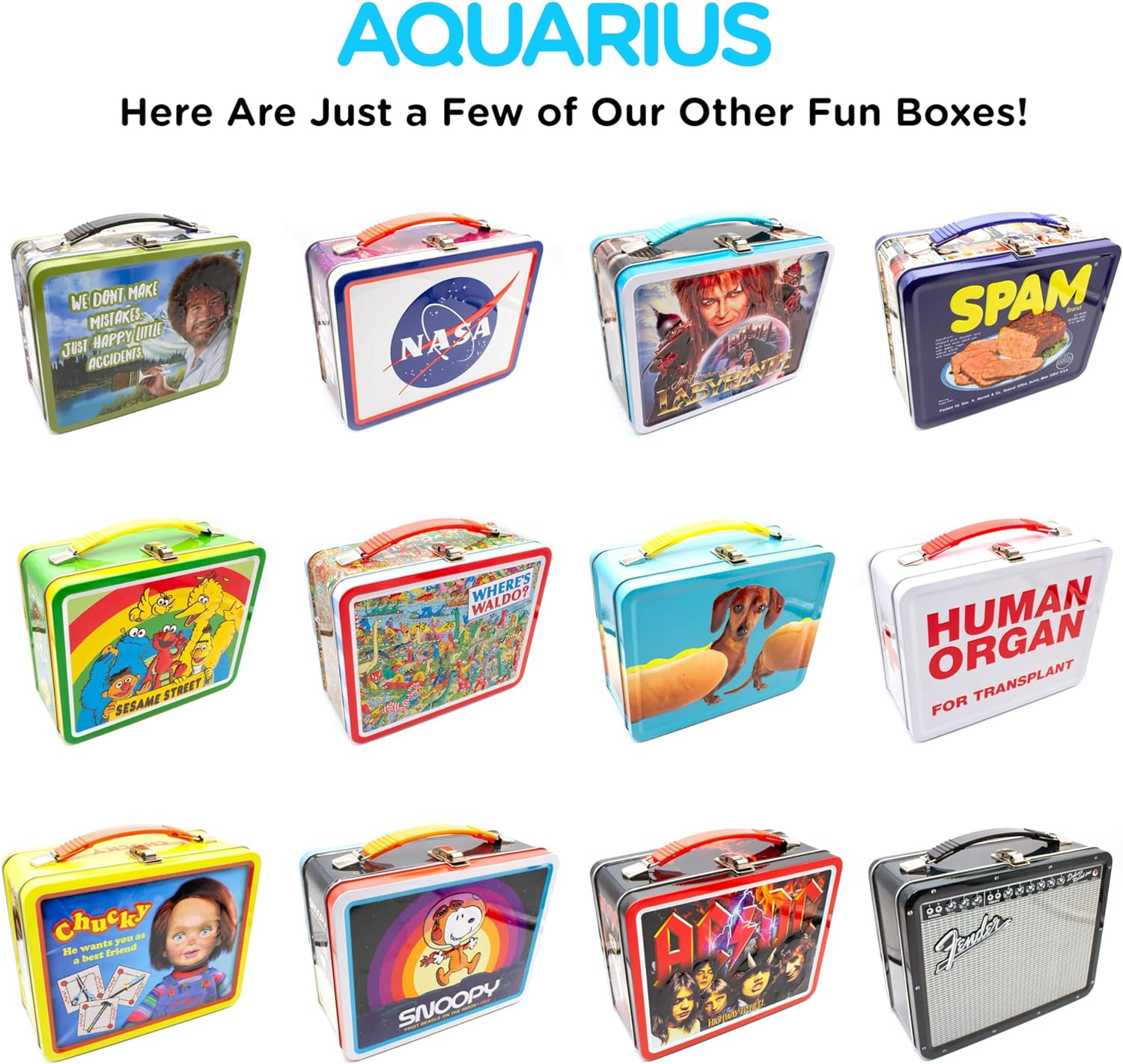Aquarius 48183 Smithsonian Dinosaurs Large Gen 2 Tin Storage Fun Box, 8"