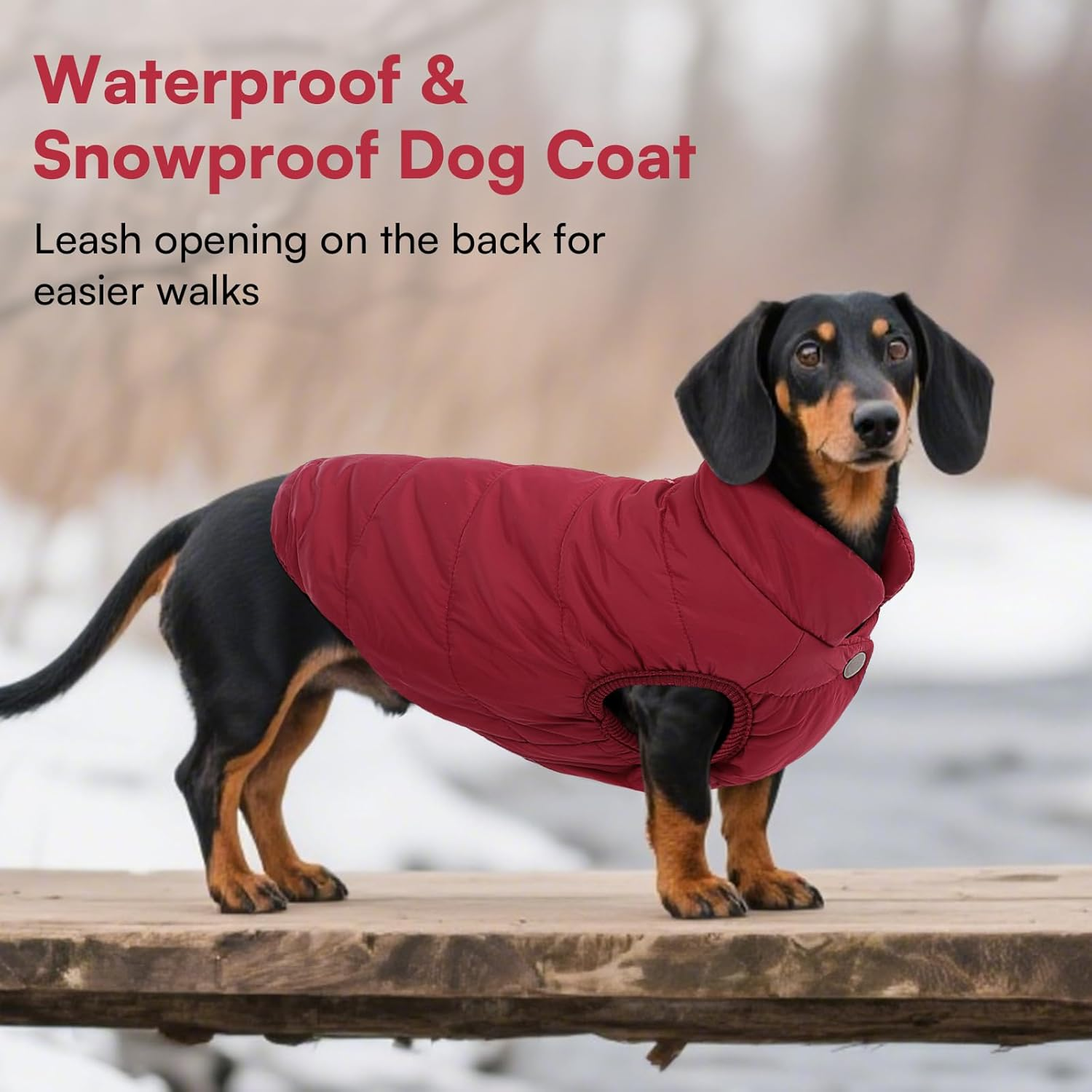 ASENKU Windproof Dog Winter Coat Waterproof Dog Jacket Warm Dog Vest Cold Weather Pet Apparel with 2 Layers Fleece Lined for Small Medium Large Dogs image number 7