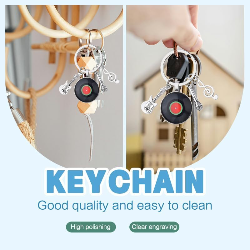 Music Themed Gifts for Musicians Singers Music Note Keychain Gifts for Music Choir Teacher Appreciation Gifts for Best Friend Birthday Gifts for Music Lovers Gifts for Men Son Microphone Keychain Gift image number 1