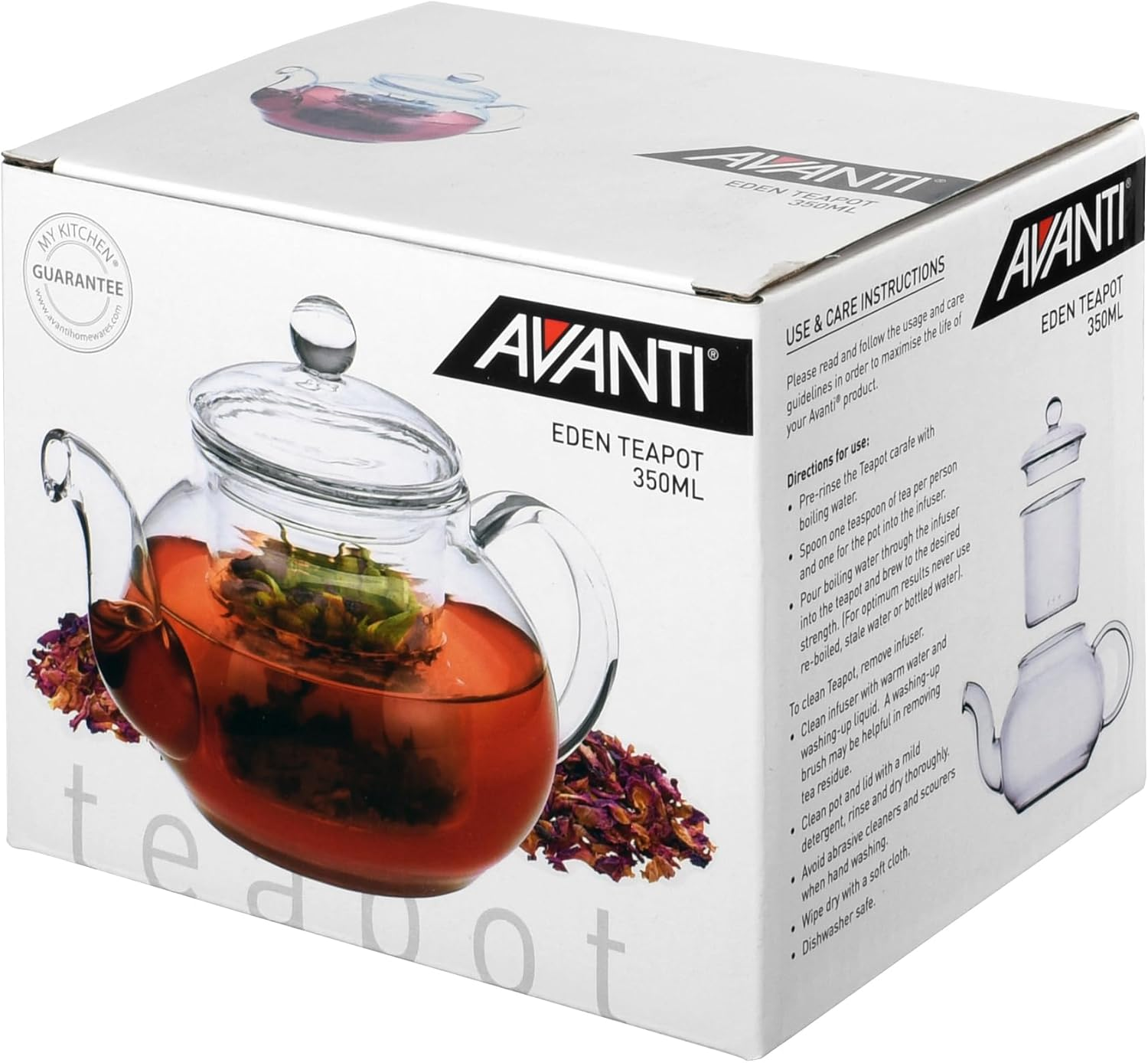 Avanti Eden Borosilicate Glass Teapot with Infuser, 350Ml Capacity image number 4