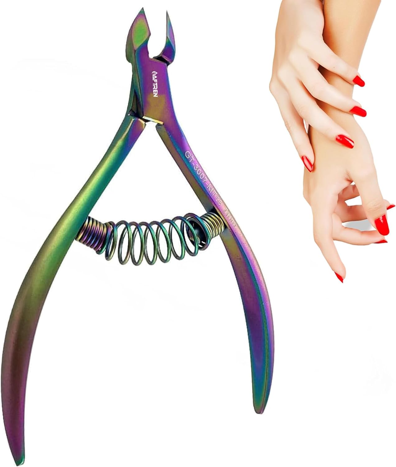 AFTREN Professional Cuticle Nipper 3/4 Jaw Extremely Sharp Cuticle Nippers Spring Scissors Stainless Steel Nail Clippers Pedicure Nail Tool Multi-Purpose Pliers image number 4