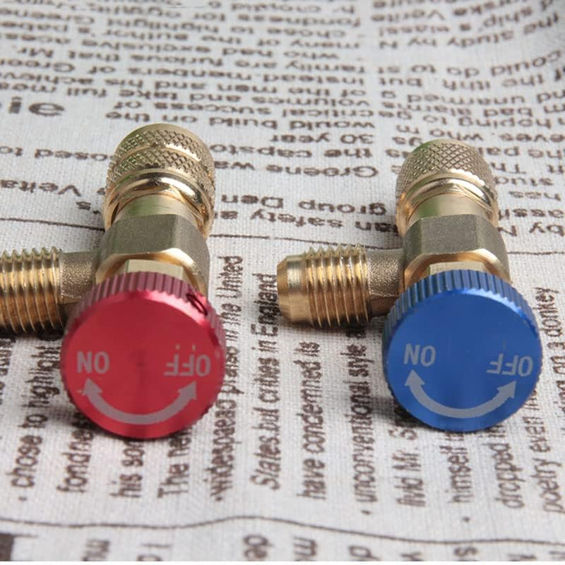 2Pcs Multifunctional R22/R410A Refrigeration Charging Adapter,Air Conditioning Charging Valve 1/4" SAE Male to 5/16"SAE Famale Safety Adaptor image number 1