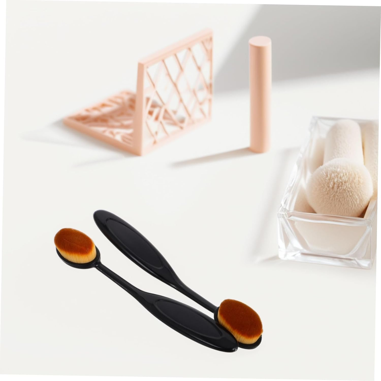 ADOCARN 2Pcs Nail Art Dust Brush Makeup Brush Cleaner Soft Bristle Fingernail Cleaner Portable for Daily Use image number 4