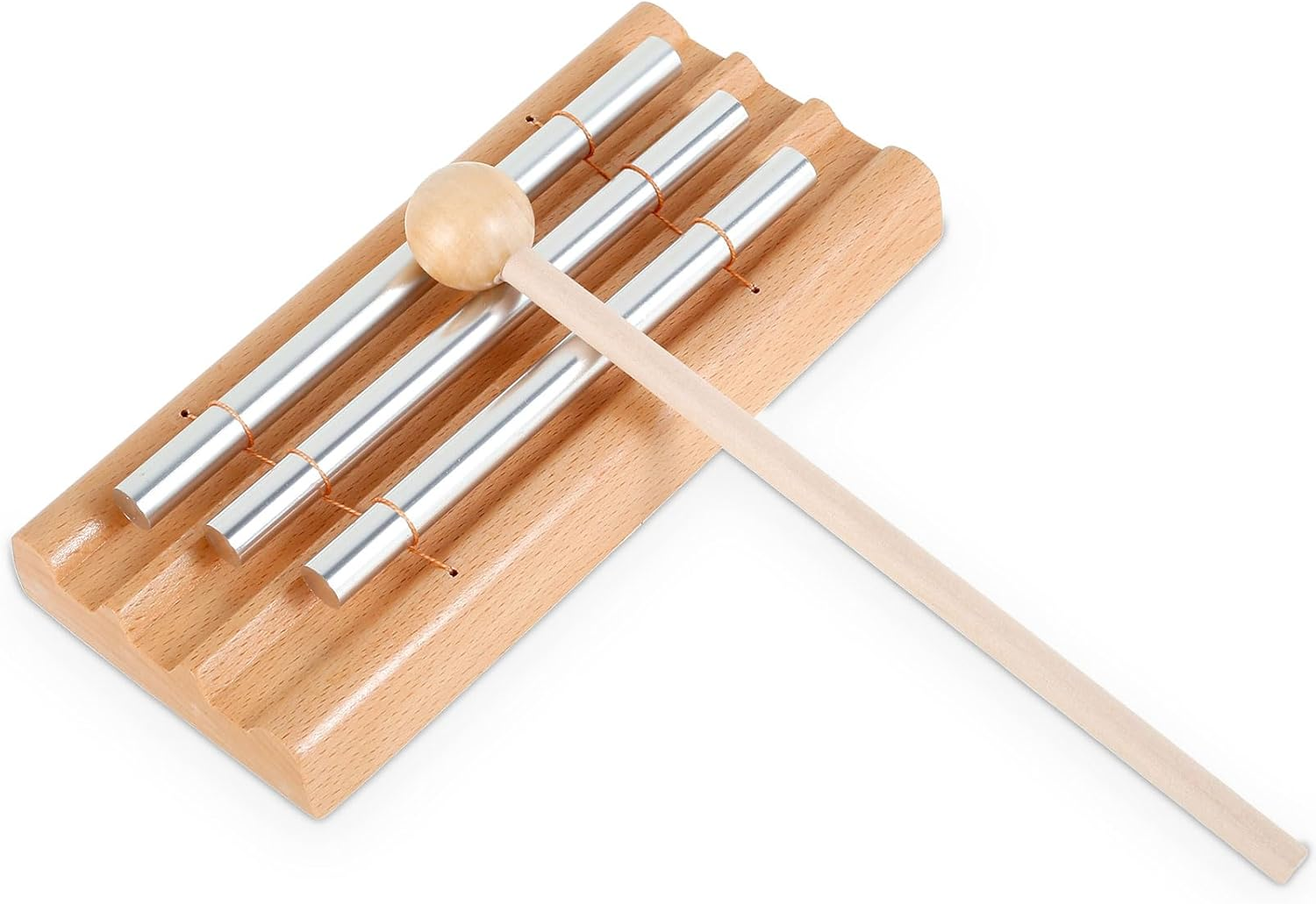 Three Tone Chime Bell, Delicate Meditation Chime Pleasant Hand Percussion Chimes Joyful Hand Percussion Chimes Euphonic Meditation Chime for Releasing Mood image number 1