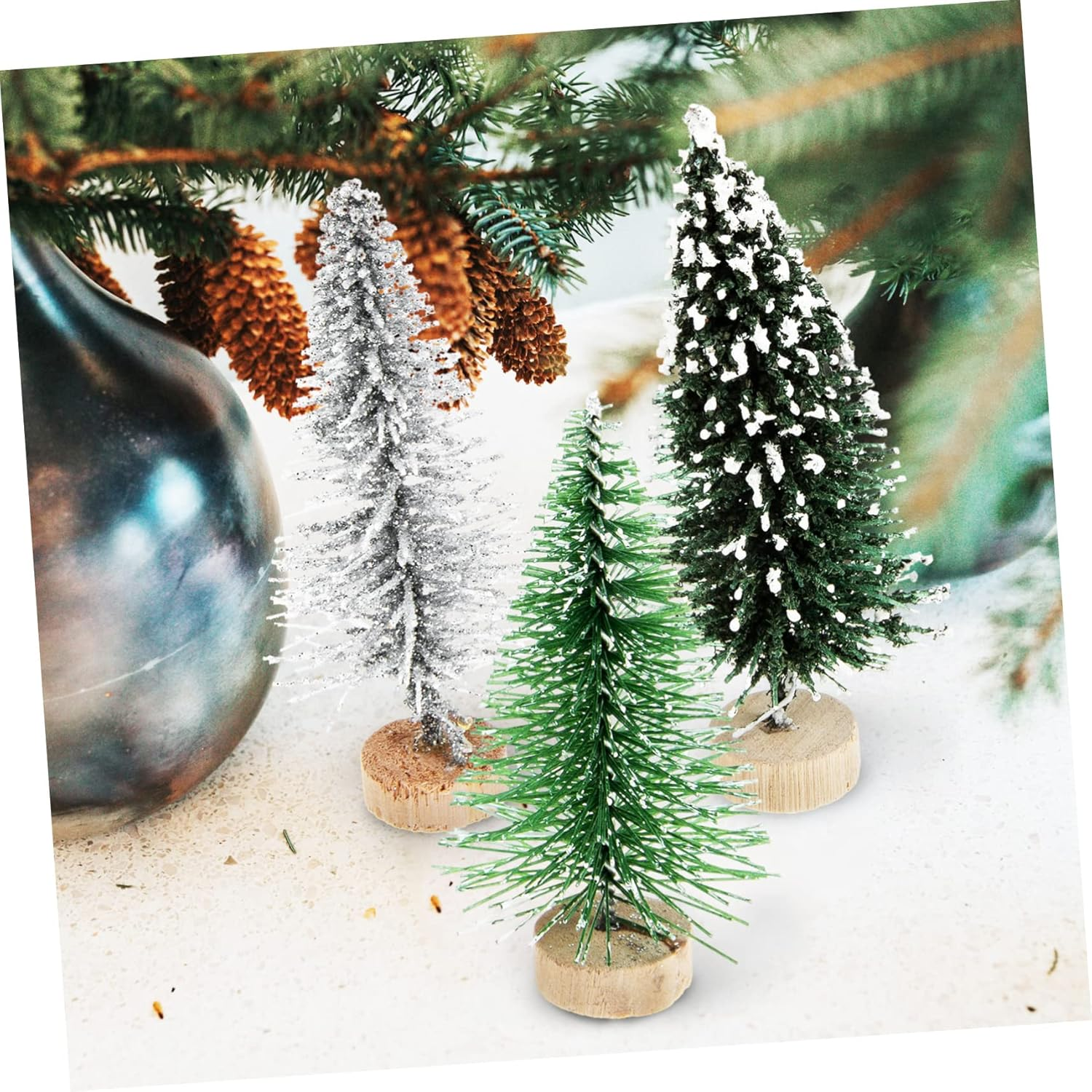 24Pcs Mini Christmas Trees Vibrant Xmas Trees for Home Decor Tabletop Decoration and Holiday Parties Cute Pine for Festive Atmosphere image number 2