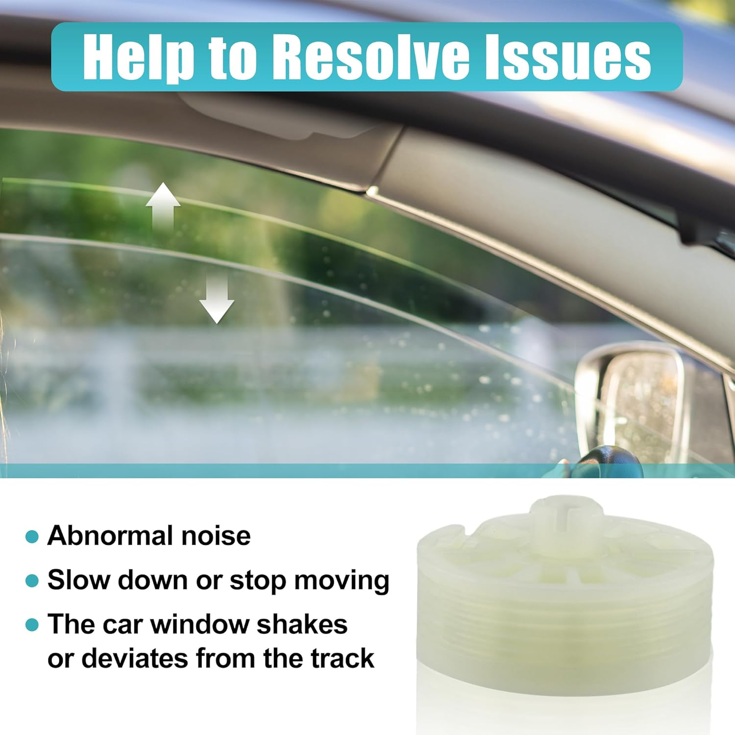 X AUTOHAUX 4Pcs Window Regulator Drum Gear Spool for Kia Sportage 2016-2020 Glass Regulator Sprocket Spool Gear for Front Rear Left Windows image number 4