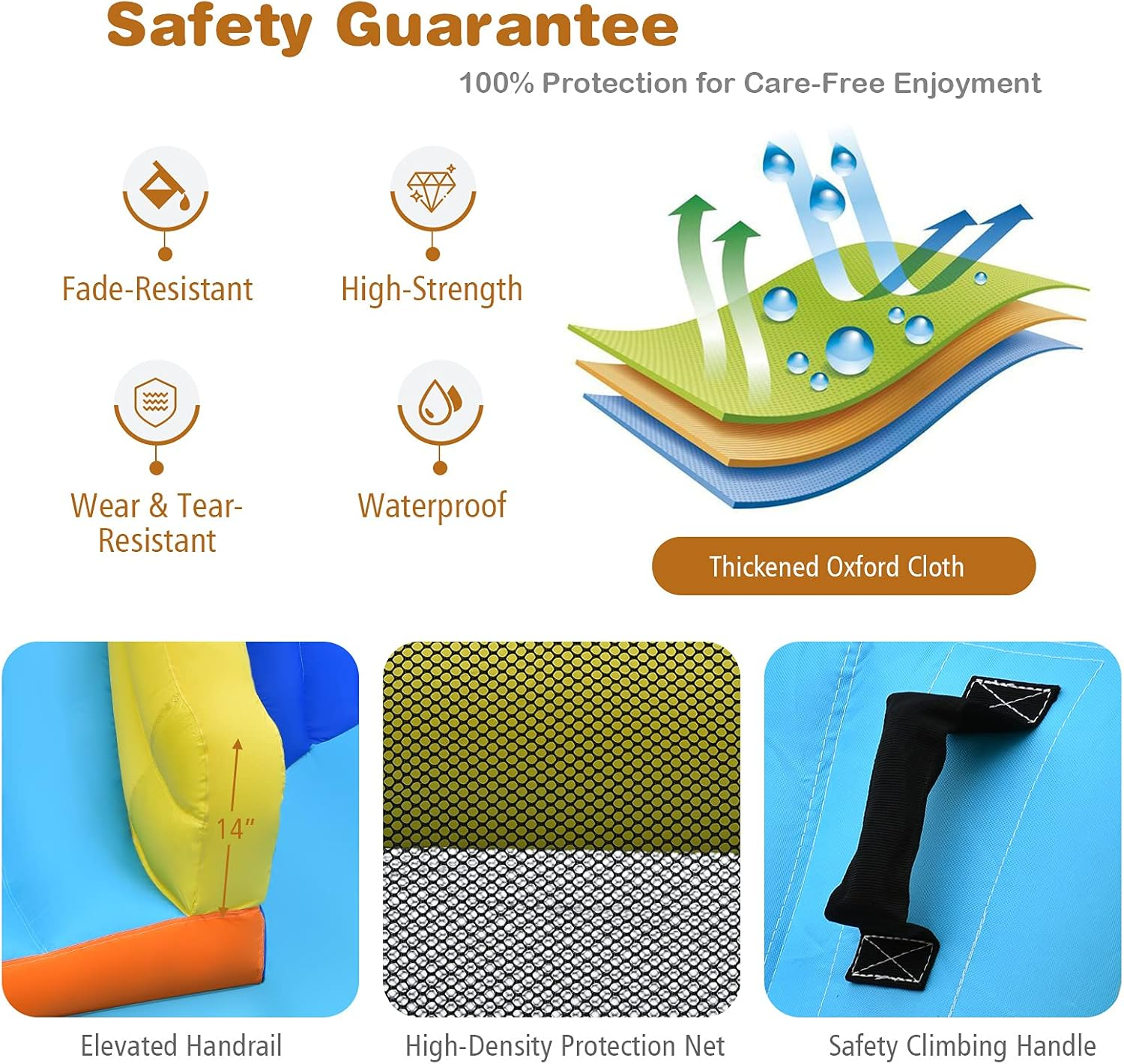 HONEY JOY Inflatable Water Slide for Kids, 6-In-1 Kids Giant Water Park W/Large Water Soccer Splash Pool, Water Cannons, Basketball Rim, Blow up Kids Water Slide for Backyard (With 680W Blower) image number 2