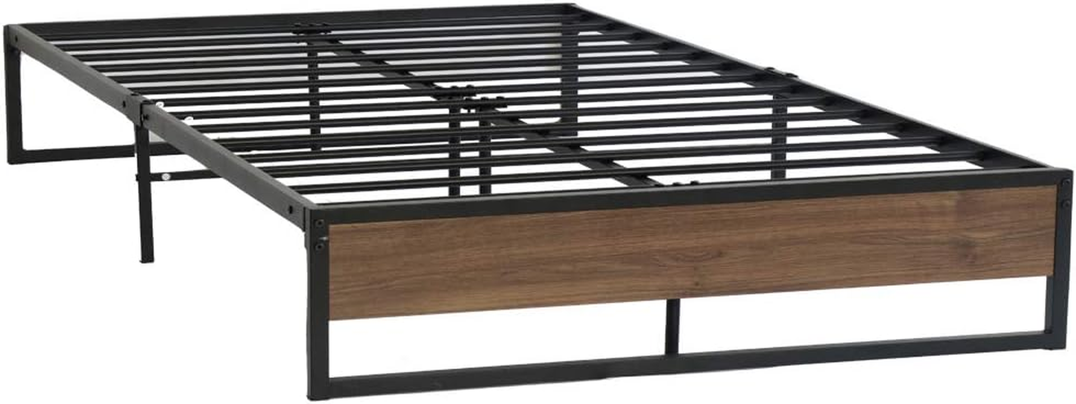 Artiss Double Metal Bed Frame(Base Only), Metal Platform Bed with Easy Assembly, 300Kg Capacity Heavy-Duty Metal Slats with under Bed Storage for Master Bedroom/Guest Room/Studio Apartment, Black image number 4