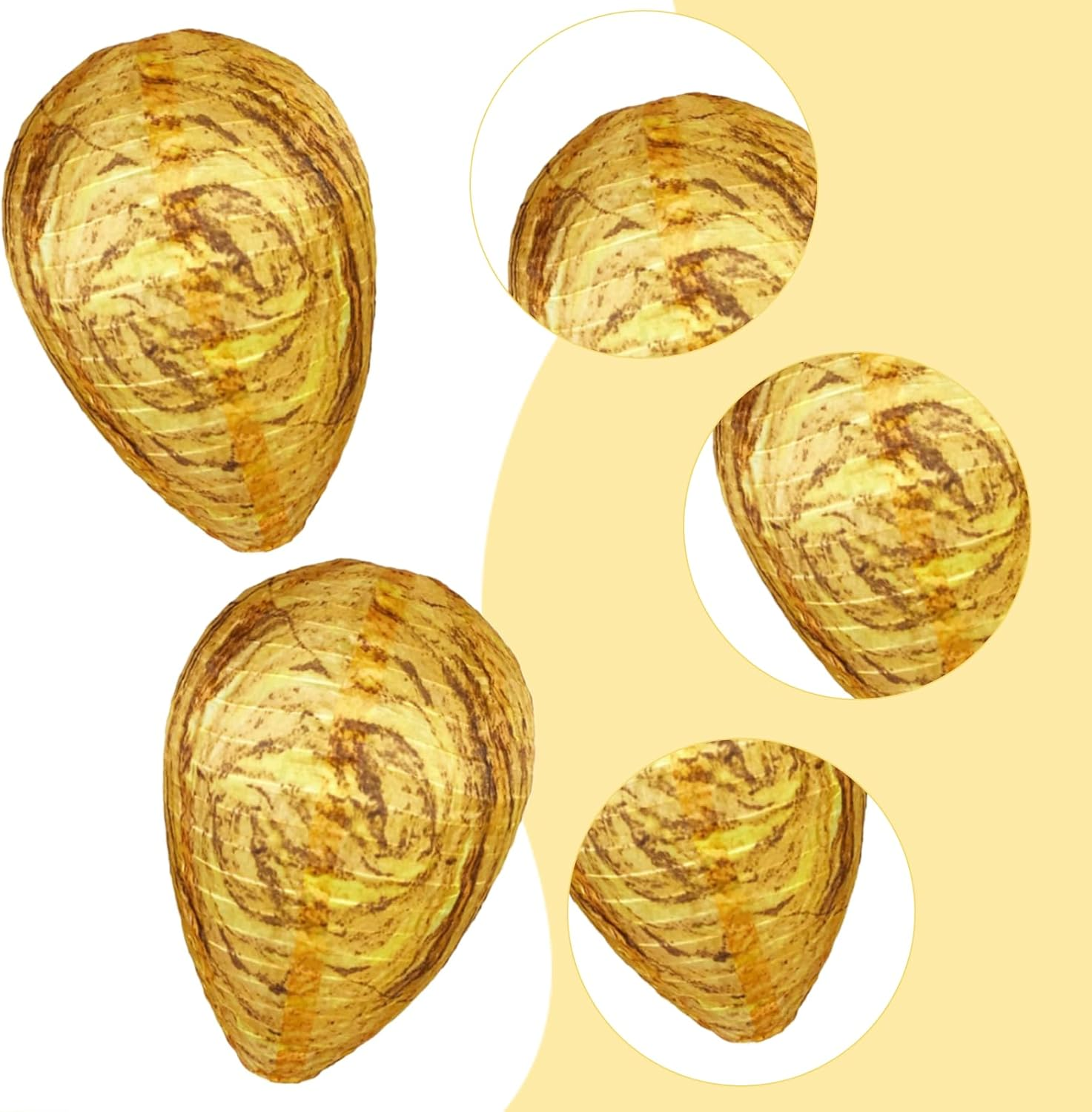 2PCS Wasp Nest Decoy 22X28Cm Realistic Fake Bee Hive Outdoor Waterproof Hanging Wasp Trap for Repelling Wasps Suitable for Home Garden Courtyard Terrace Protection image number 2