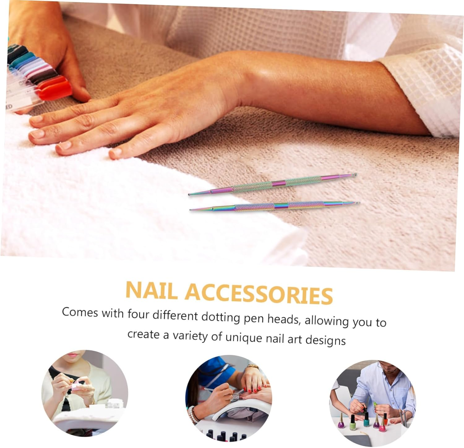 Gogogmee 4Pcs Metal Rhinestone Dotting Pen for Nail Art Diy Projects Rhinestones Picker Kit Accessories image number 5