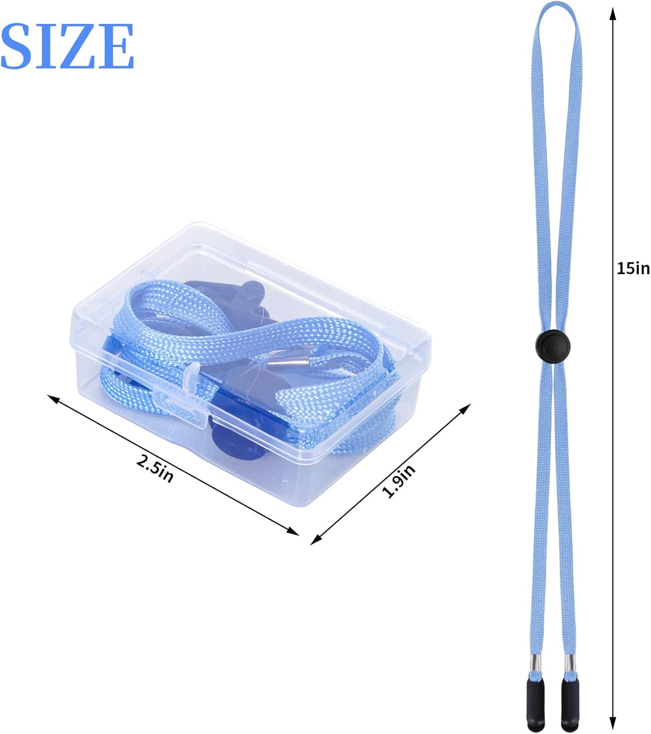 Sucrain 5 Pieces Adjustable Hat Strap Clips Hat Chin Cord for Golfing, Fishing, Boating - Black Hat Rope image number 2