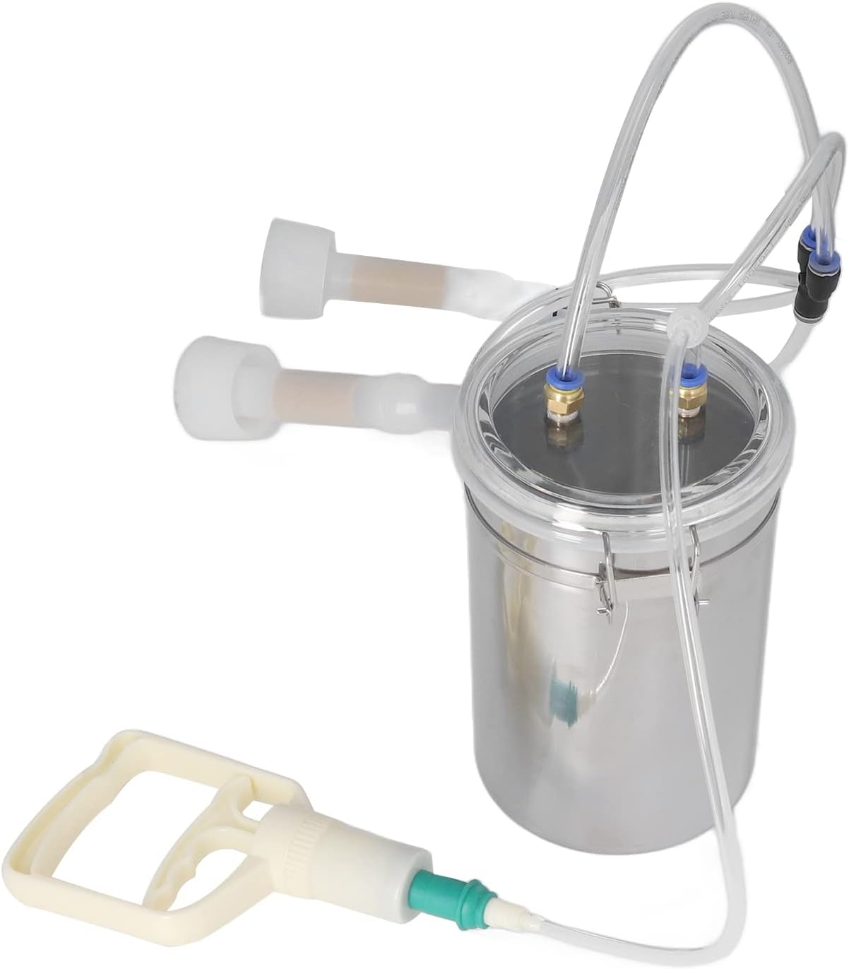 2L Portable Household Goat, Stainless Steel Vacuum Cattle Sheep Goat Milker,Manual Milking Machine Kit for Home Small Scalefarm, Easy to Use image number 6