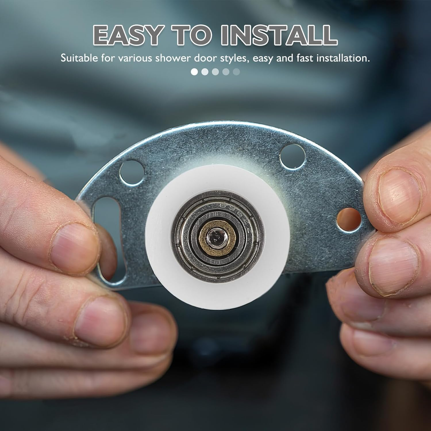 COHEALI 4Pcs Shower Sliding Door Rollers Replacement Kit Glass Door Wheel Pulleys for Smooth Sliding Fit Shower Roller Wheels Hardware Accessories image number 5