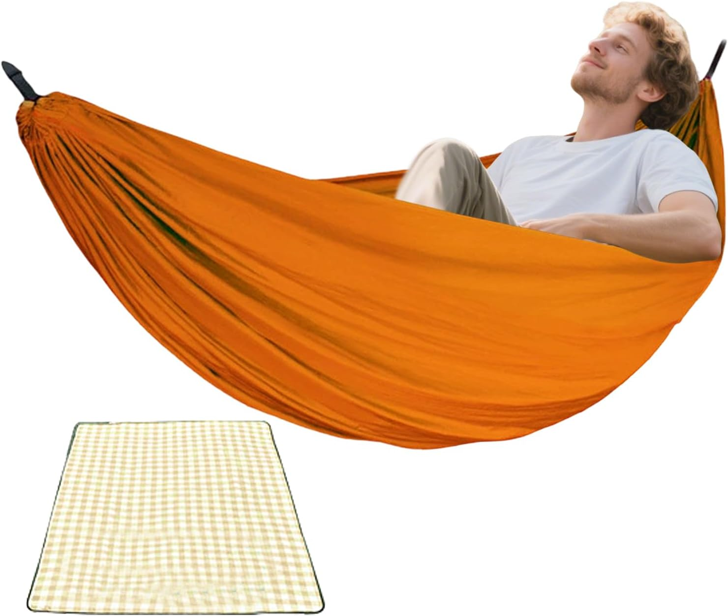 Hammock for Camping | Double Single Person Hammocks for outside | Comfortable Equipment with Picnic Blanket for Travel Hiking Beach Park Backyard