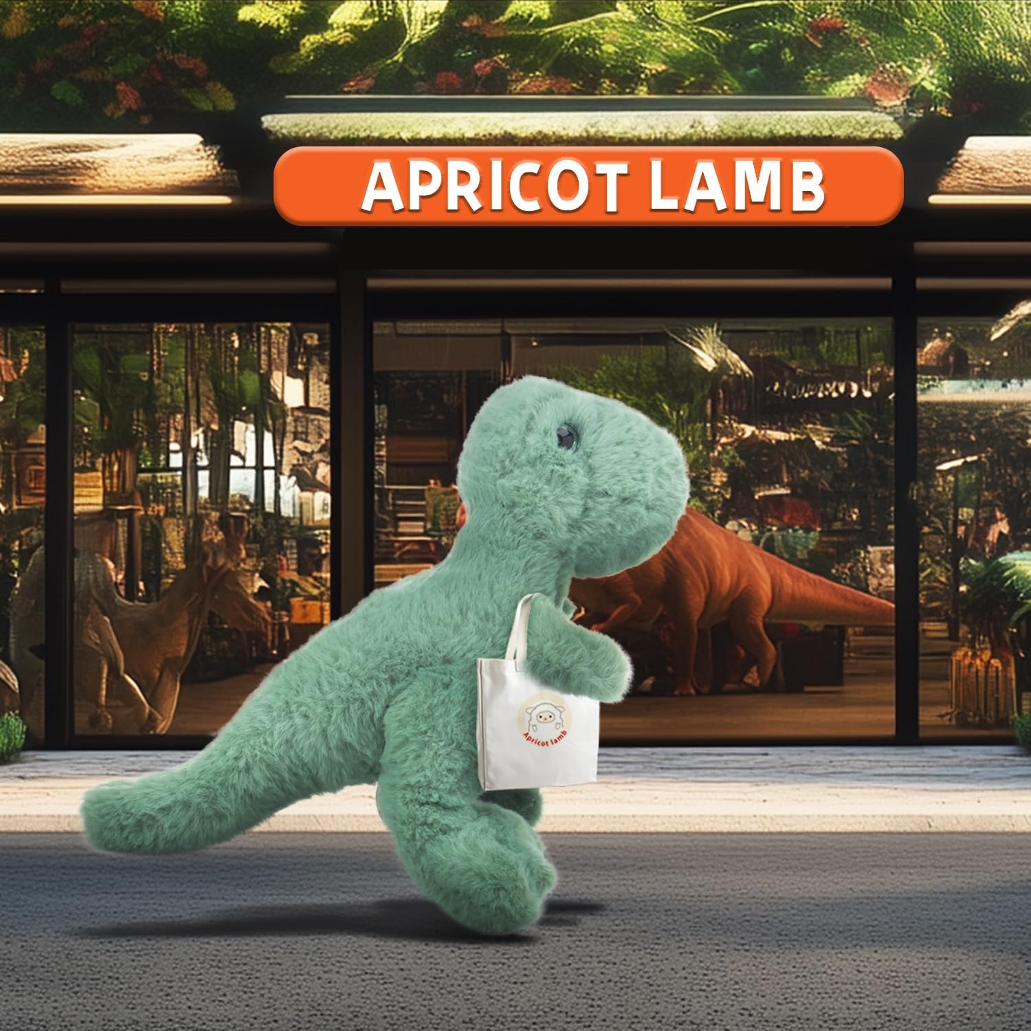 Apricot Lamb Toys Plush Dinosaur Stuffed Animal Soft Cuddly Perfect for Girls Boys (Green Dinosaur, 10 Inches) image number 2