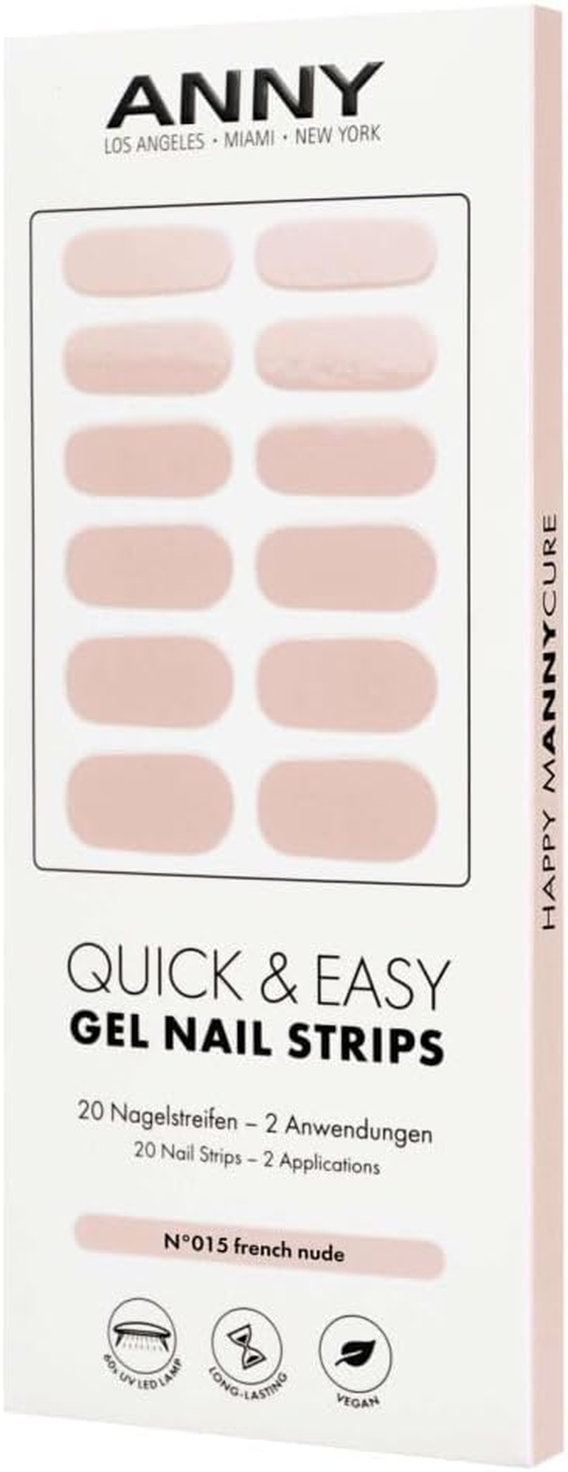 ANNY Gel Nail Strips - UV Nail Wraps for Sticking with UV Lamp, Durable & Splinter Free, Easy to Use, Berry Purple - No. 41