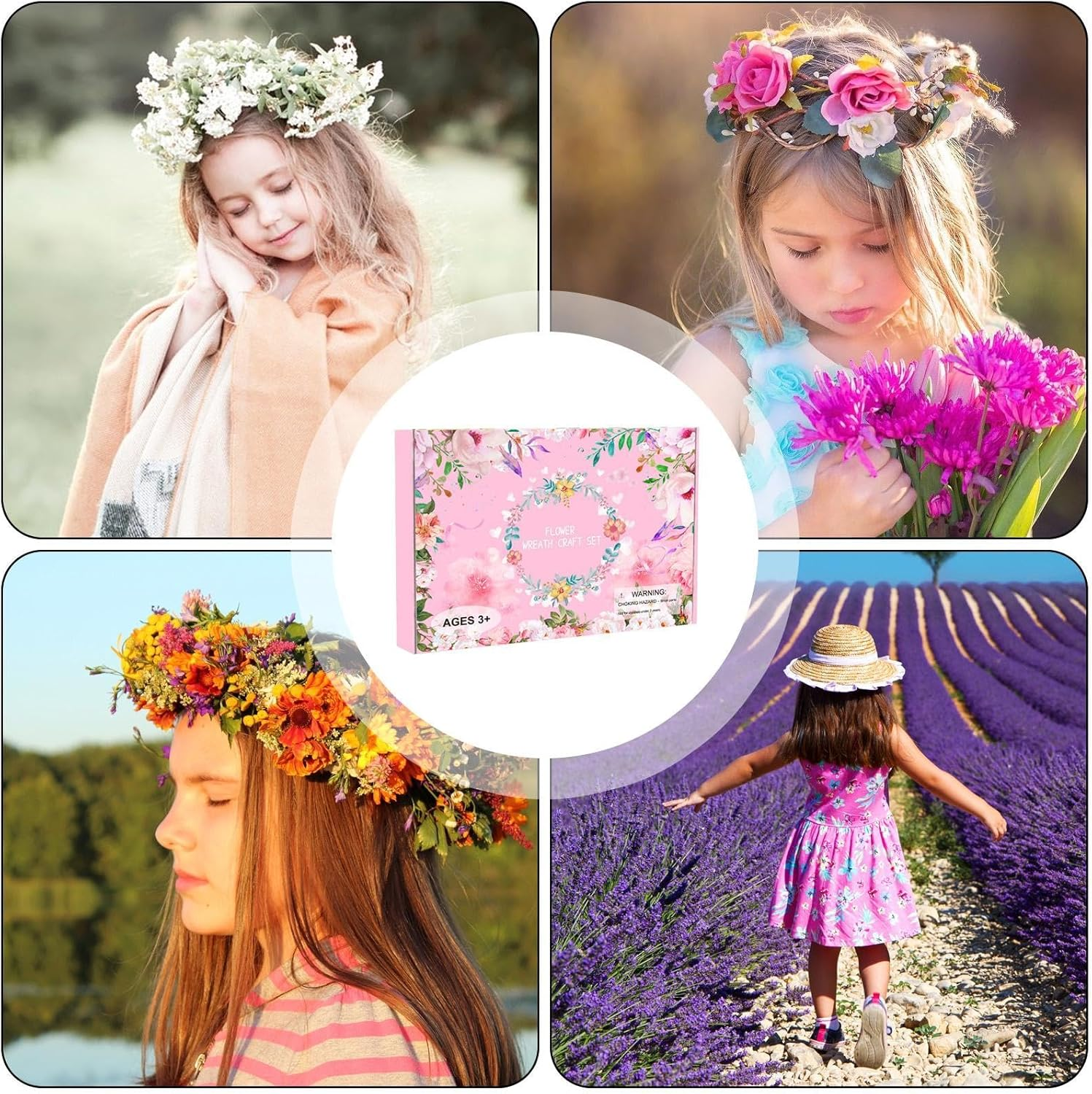 Flower Crown - Fairy Crown Flower Crowns Beautiful Flower Headband,Safe & Harmless Flower Headbands for Women, Fairy Parties Supplies for Boys, Girls, Family, image number 3