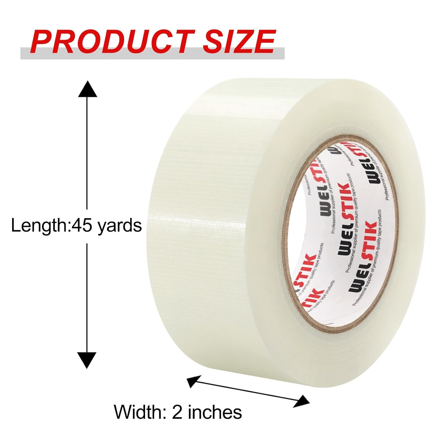Welstik Tape Professional Grade Duct Tape, Waterproof Cloth Fabric,Colored Heavy Duty Tape for Photographers,Repairs, DIY, Crafts, Indoor Outdoor Use, Waterproof Tape,2 Inch X 45 Yards, Clear image number 3